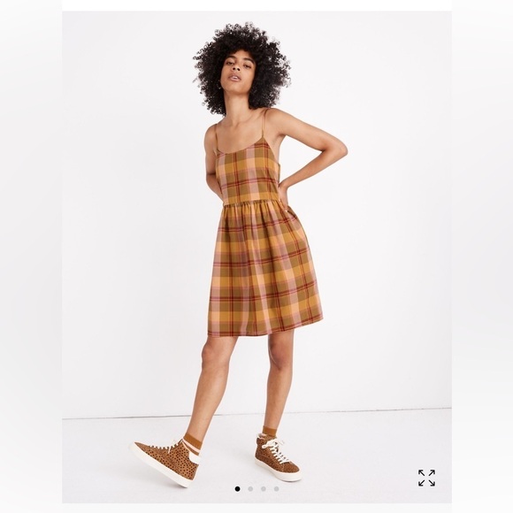 Madewell Womens Sleeveless Plaid Babydoll Cami Dress Size XS - Picture 1 of 8